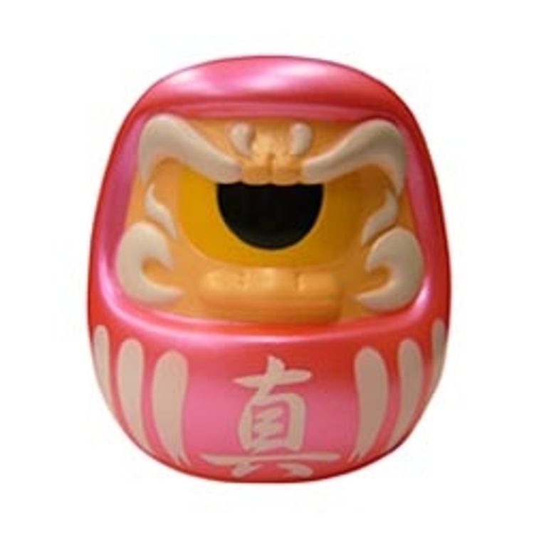 Fortune Daruma - Pink (Yellow Eye) by Real X Head (Mori Katsura)
