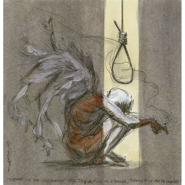 There is no indication The Destruction Is Eternal, Though It May Be Complete by Derek Hess