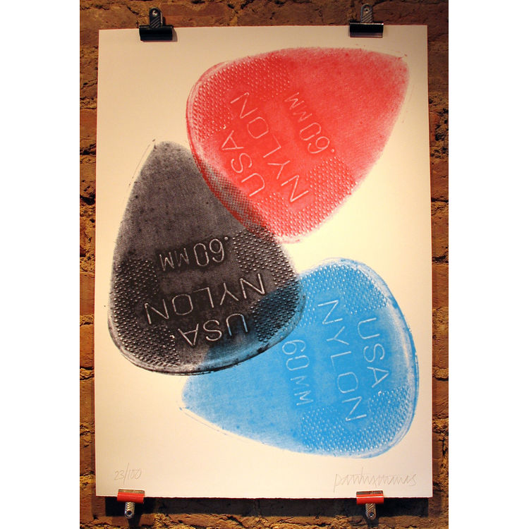plectrums - blue, red, black by Patrick Thomas