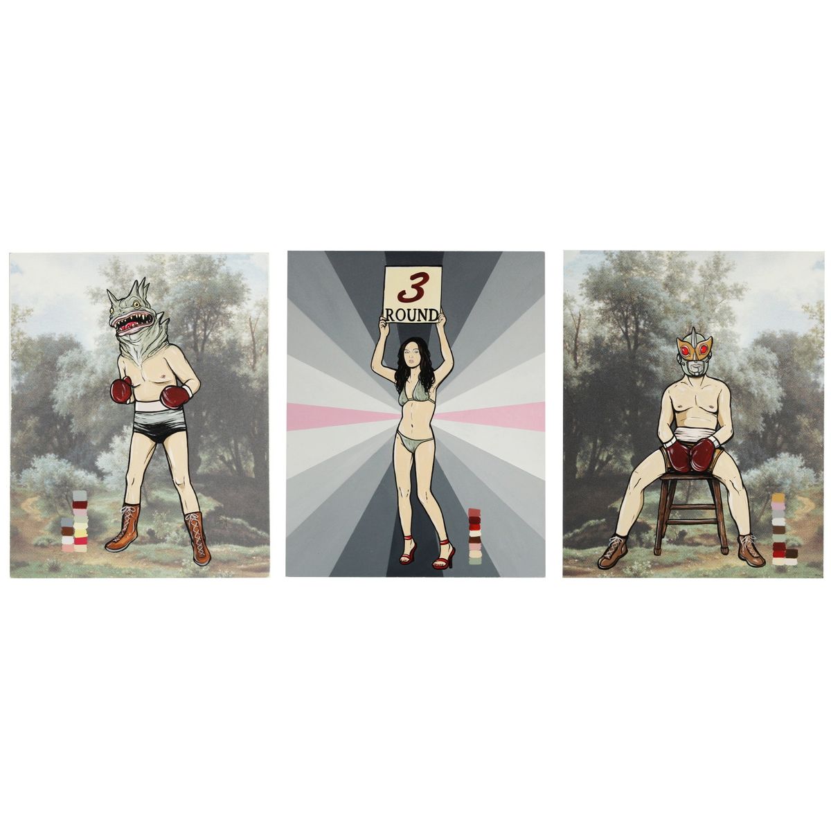 Untitled (Round 3) - Triptych