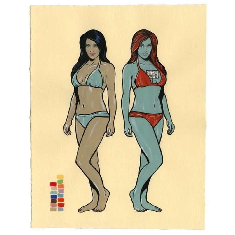 Seque #104 (Kim Kardashian with Faker Kim Kardashian) by Steve Seeley