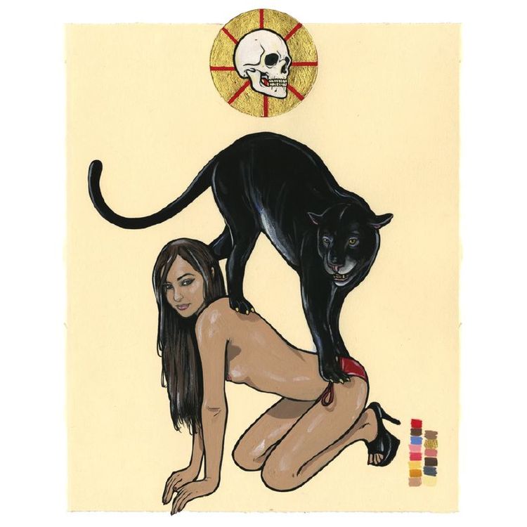 Seque #103 (Sasha Grey with Skull & Panther) by Steve Seeley