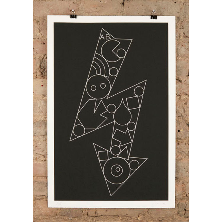 lightning with geometric forms by Anthony Burrill