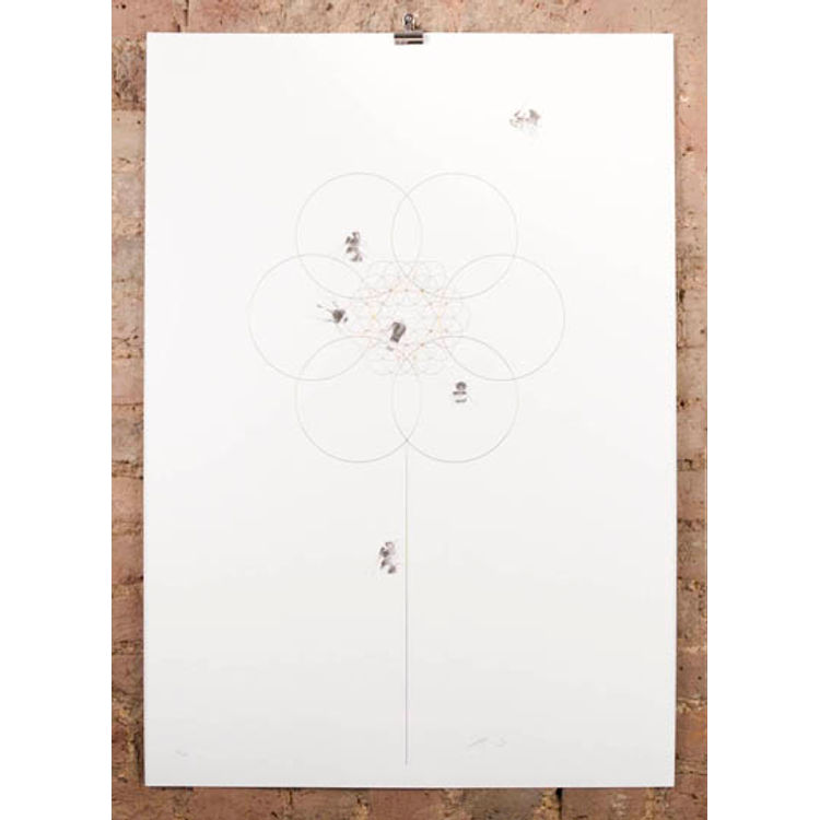 bee flower - double gold by Jessica Albarn