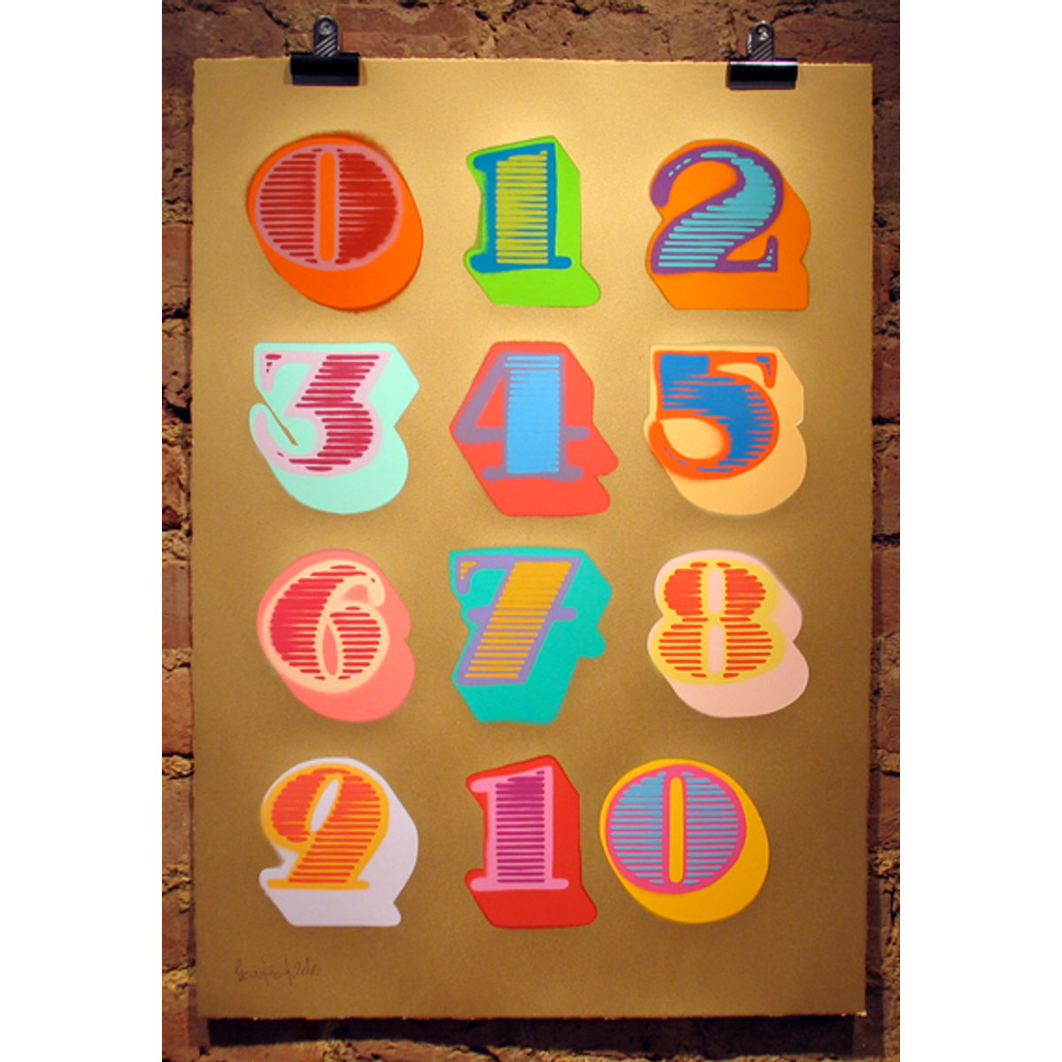 shutterfont numbers gold