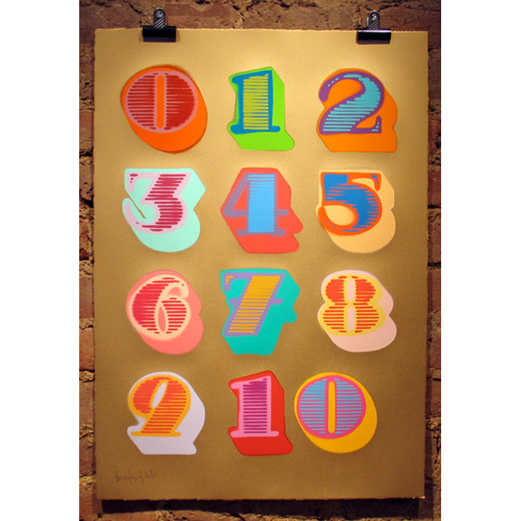 shutterfont numbers gold by Eine (Ben Flynn)
