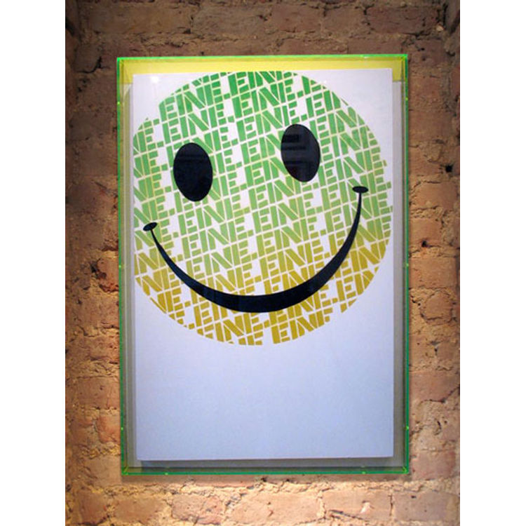 smiley canvas green by Eine (Ben Flynn)