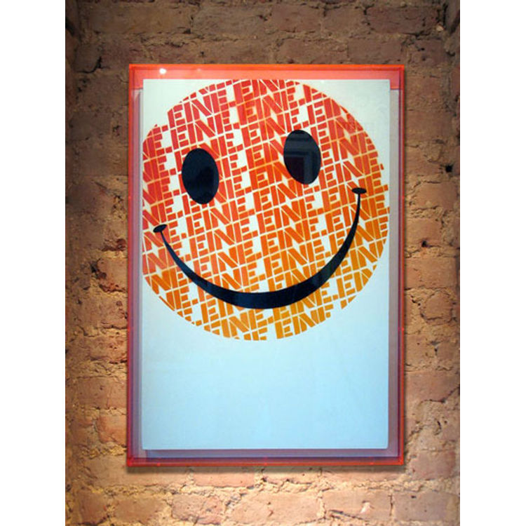smiley canvas orange by Eine (Ben Flynn)