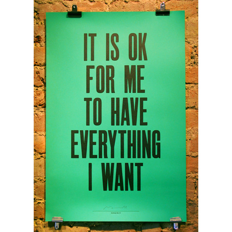 it is ok for me by Anthony Burrill