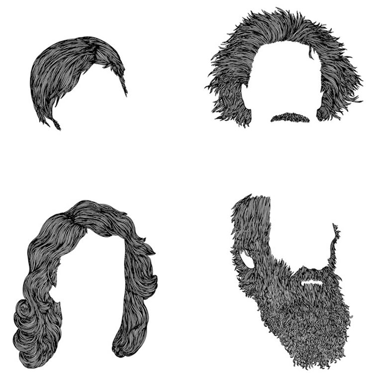 hair portraits - thinkers by Mr. Bingo