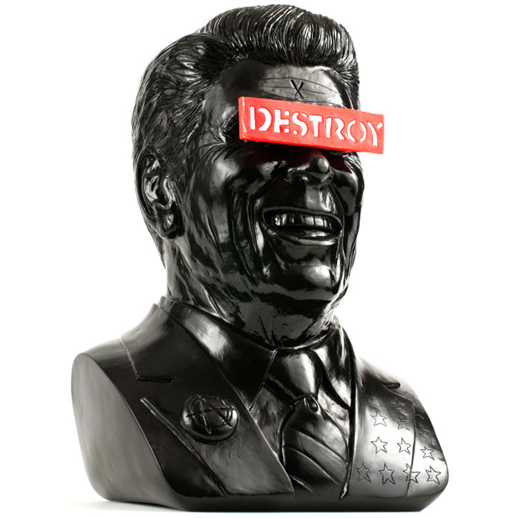Gipper Reagan Bust - Black by Frank Kozik