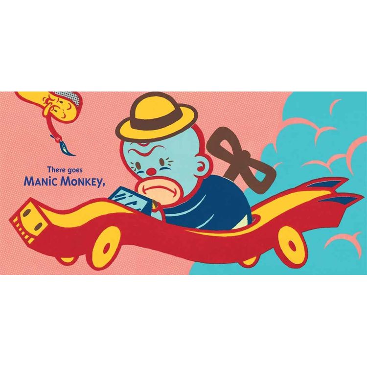 There goes Manic Monkey by Gary Taxali