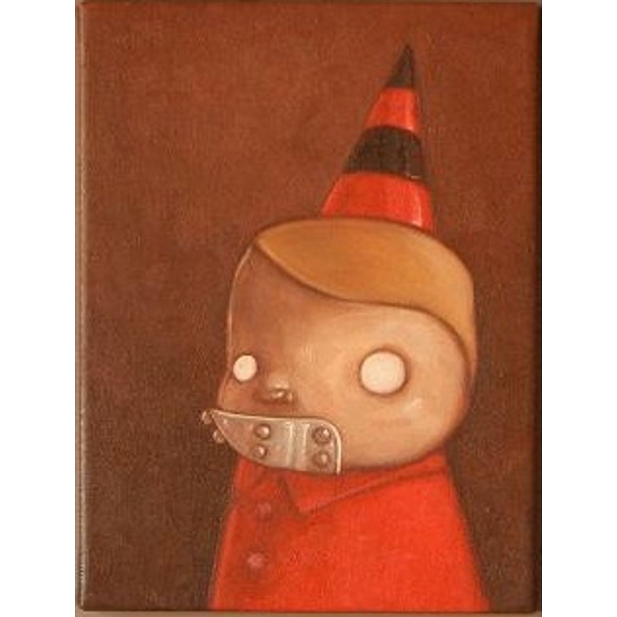 Boy in t/ red shirt, bolted smile