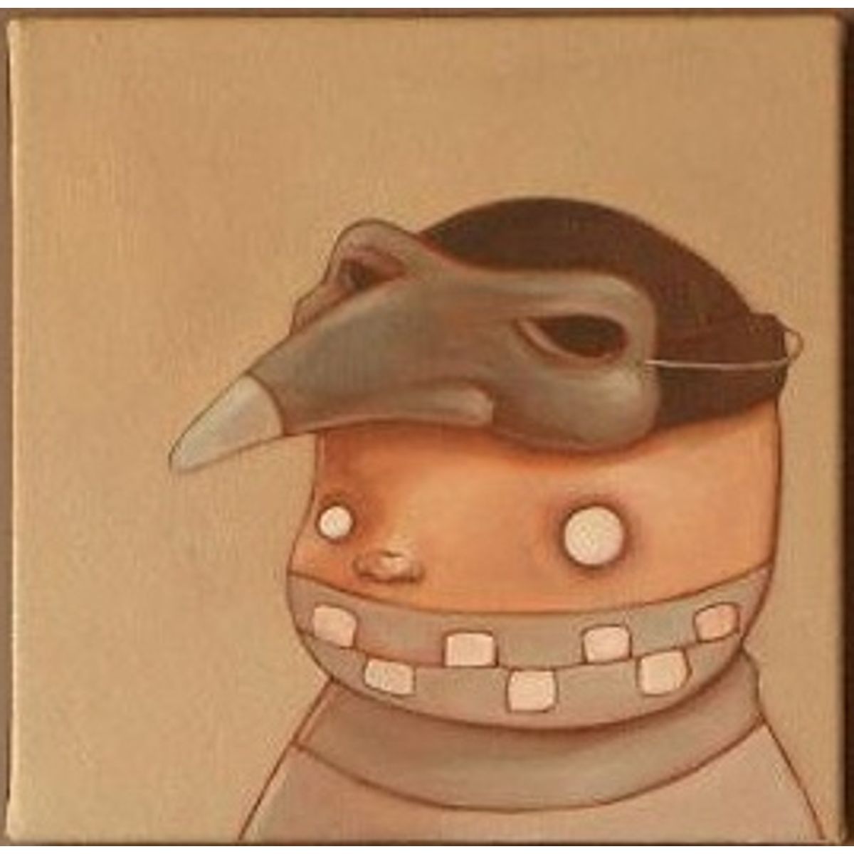 Boy w/ medici mask, zipper smile