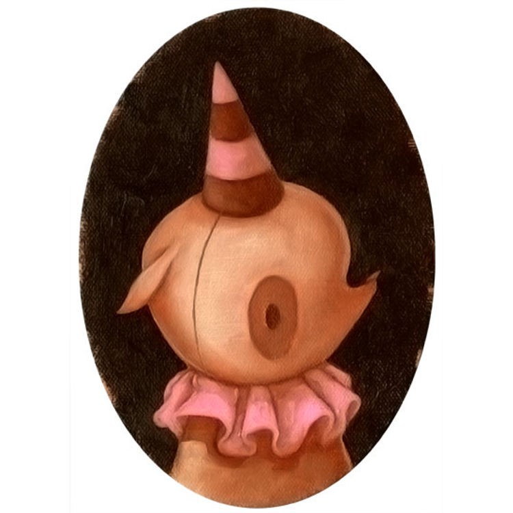 Baily with Pink Stripe Hat by Kathie Olivas