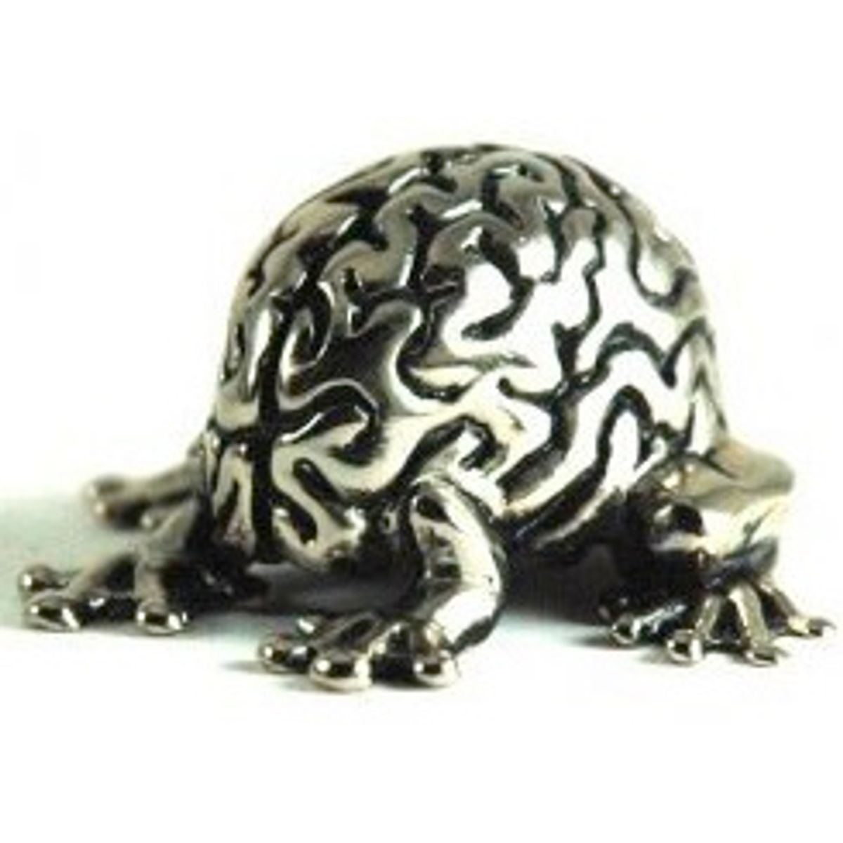 Mini Metal Jumping Brain Silver
