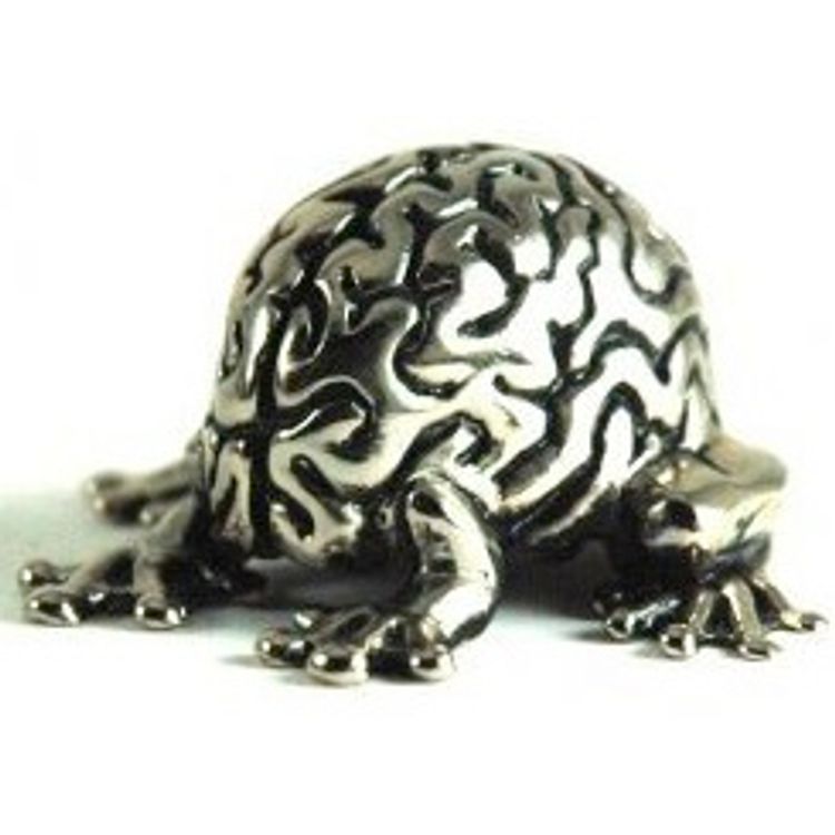 Mini Metal Jumping Brain Silver by Emilio Garcia