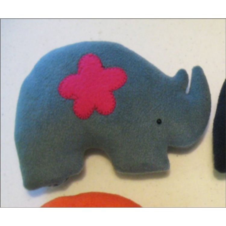 Rhino - Light Blue w/ Pink Flower by 40threads (Alisa Ross)