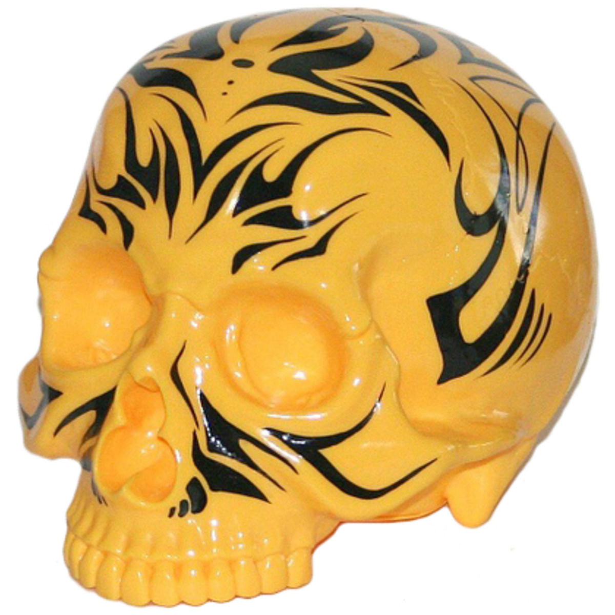 Skull Head - Pinstriped Tiger Yellow