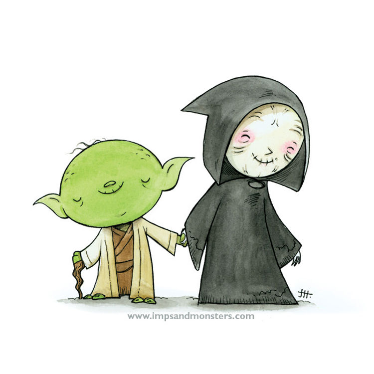 MAKING UP: YODA & EMPEROR (PRINT) by Justin Hillgrove