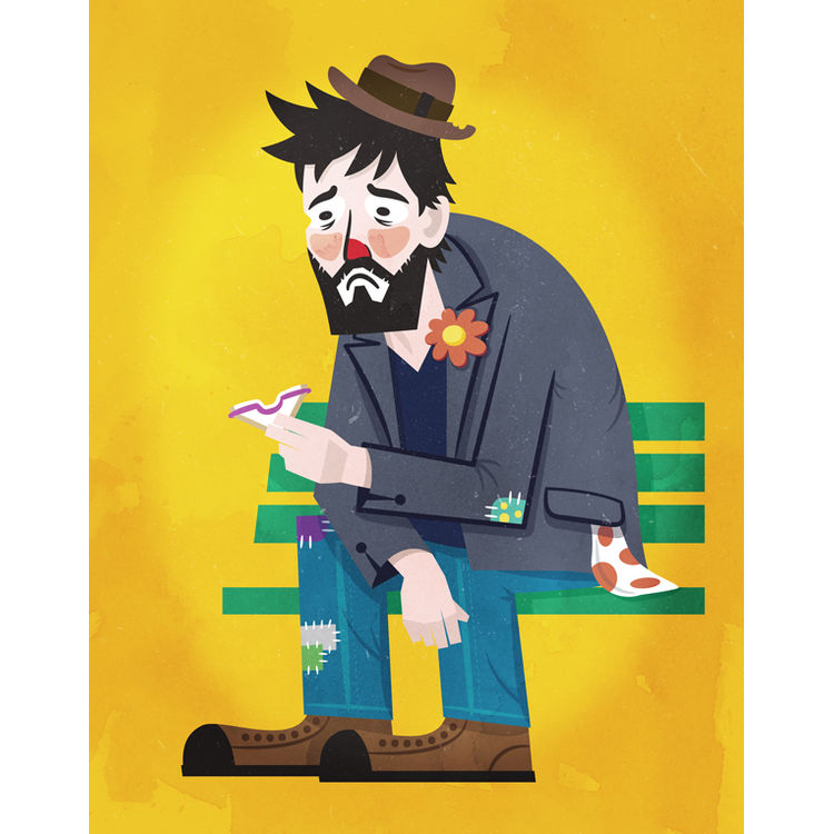 Sad Hobo Clown Keanu by Philip Tseng