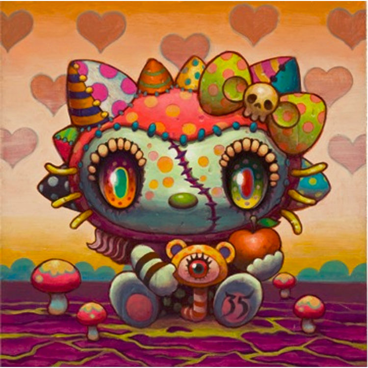 Kitty With Bear by Yoko D'Holbachie