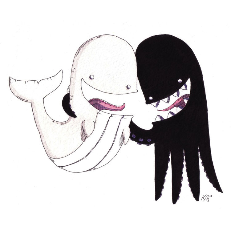 Kraken And Whale: BFF by Keith Noordzy