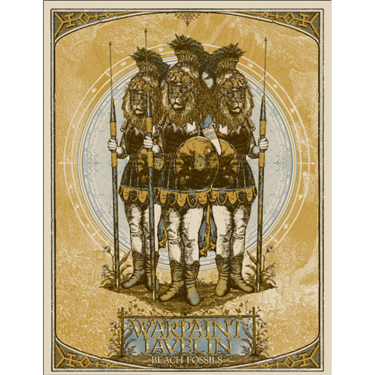 Warpaint & Javelin - 2010 Official Tour Poster (Blue)
