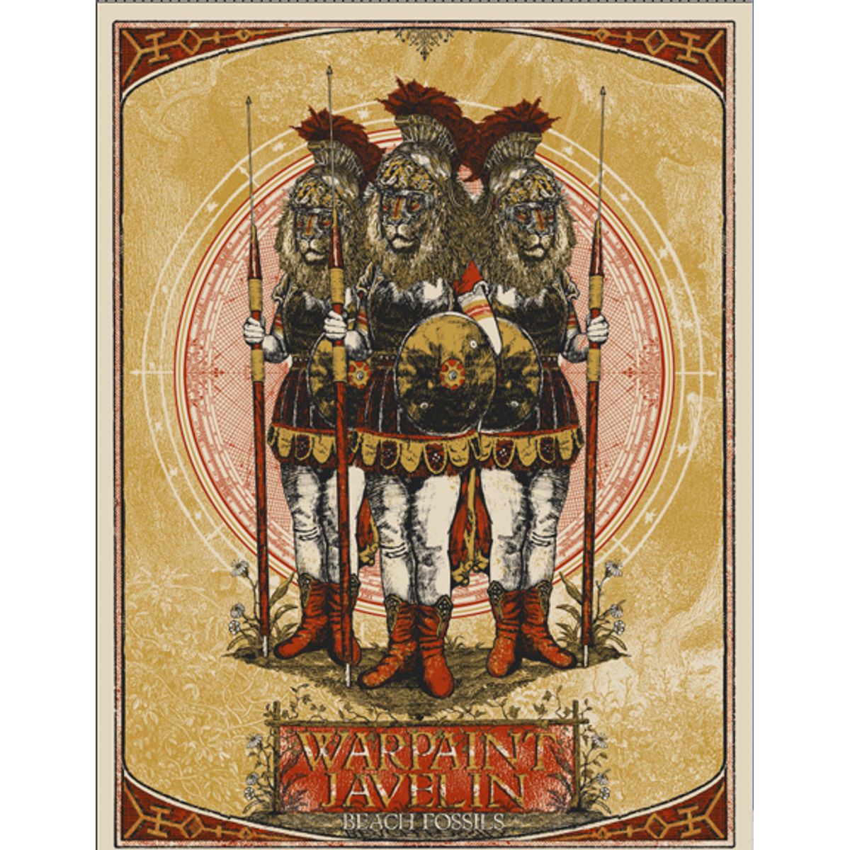 Warpaint & Javelin - 2010 Official Tour Poster (Red)