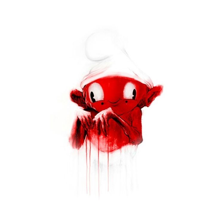 Amity Smurf Japan Red Cross by Alex Pardee