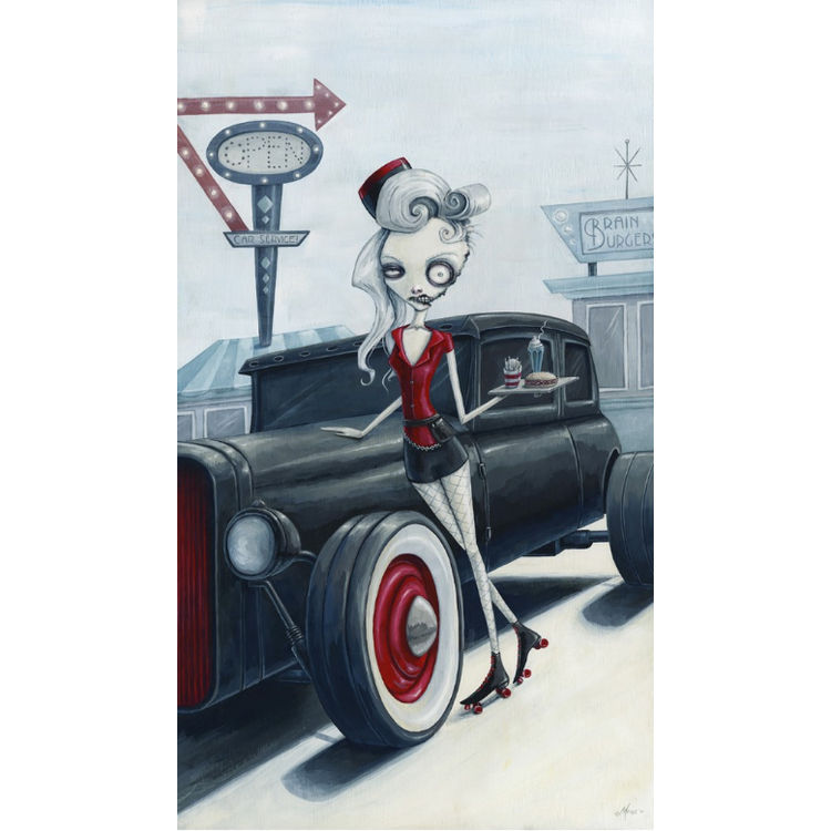 Car Service At The Brain Burger Drive-in by Megan Majewski