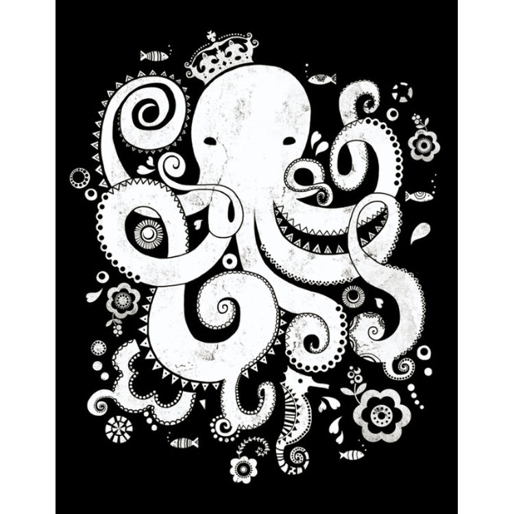 Royal Octopus - Black by Trevor Ede