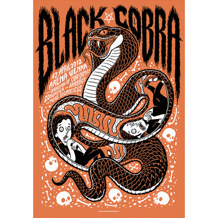 Gigposter Black Cobra (red) by Michael Hacker