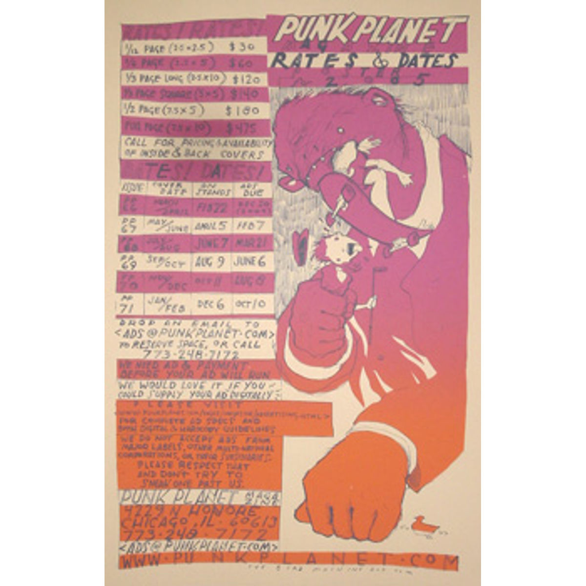 punk planet - rates & dates
