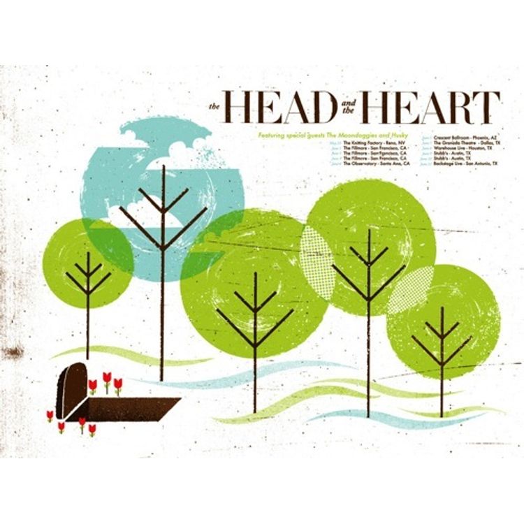 The Head and The Heart - Tour Poster by Doe Eyed Design