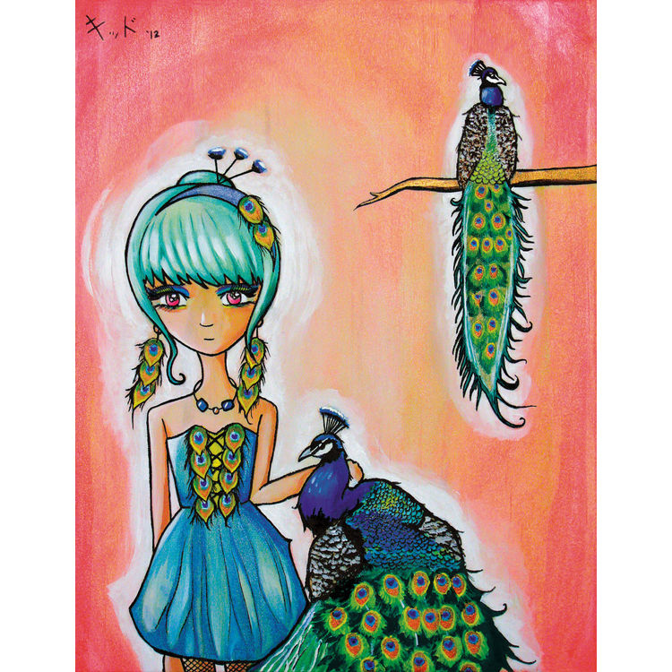 Peacock Princess print by Jen Kiddo