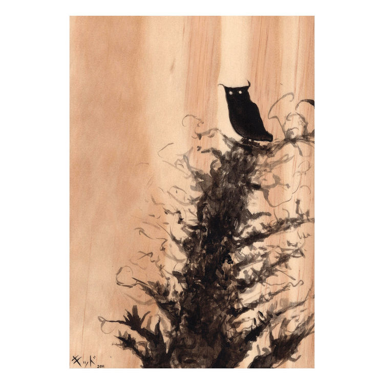 "Owl Silhouette" Print by Jen Kiddo