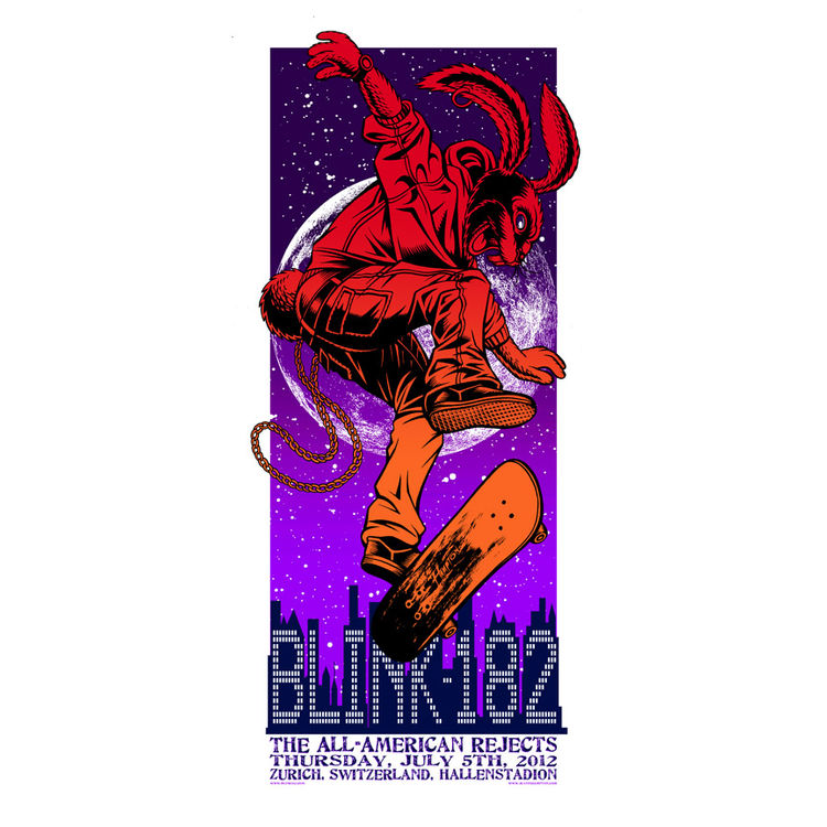 Blink 182 - Zurich, Switzerland, 2012 (Variant) by Justin Hampton