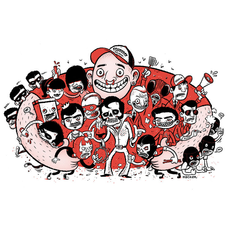 Squoodge Family Poster by Michael Hacker