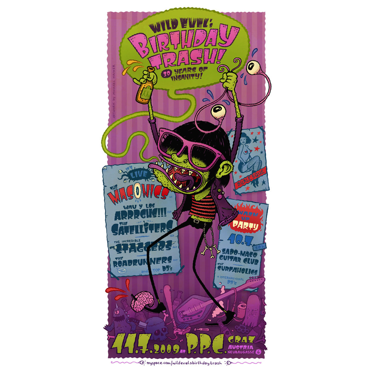 Wild Evel’s Birthday Trash Poster