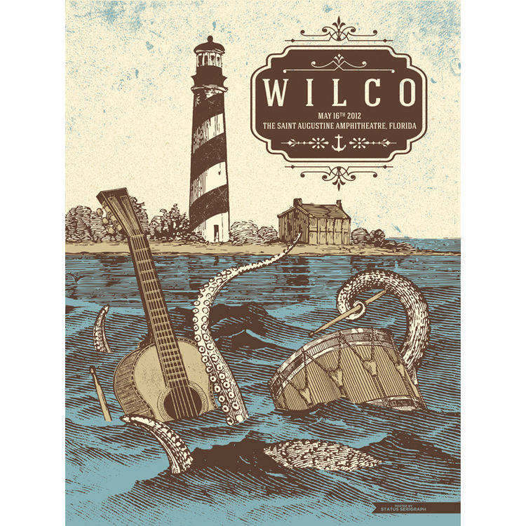 Wilco - St. Augustine, FL 2012 by Status Serigraph (Justin Helton)