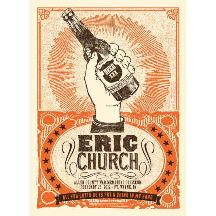 Eric Church - Ft. Wayne IN 2012 by Status Serigraph (Justin Helton)