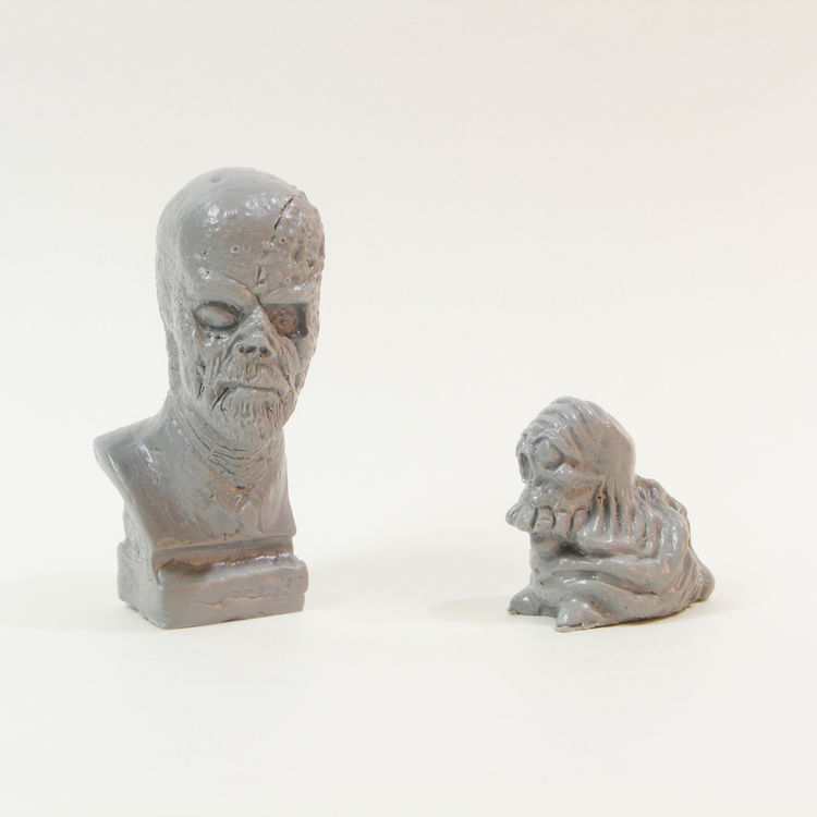 Galaxy Frankenstein Mini Bust (2 inch) with Micro Skelechub Worshipper - Light Grey by We Become Monsters (Chris Moore)