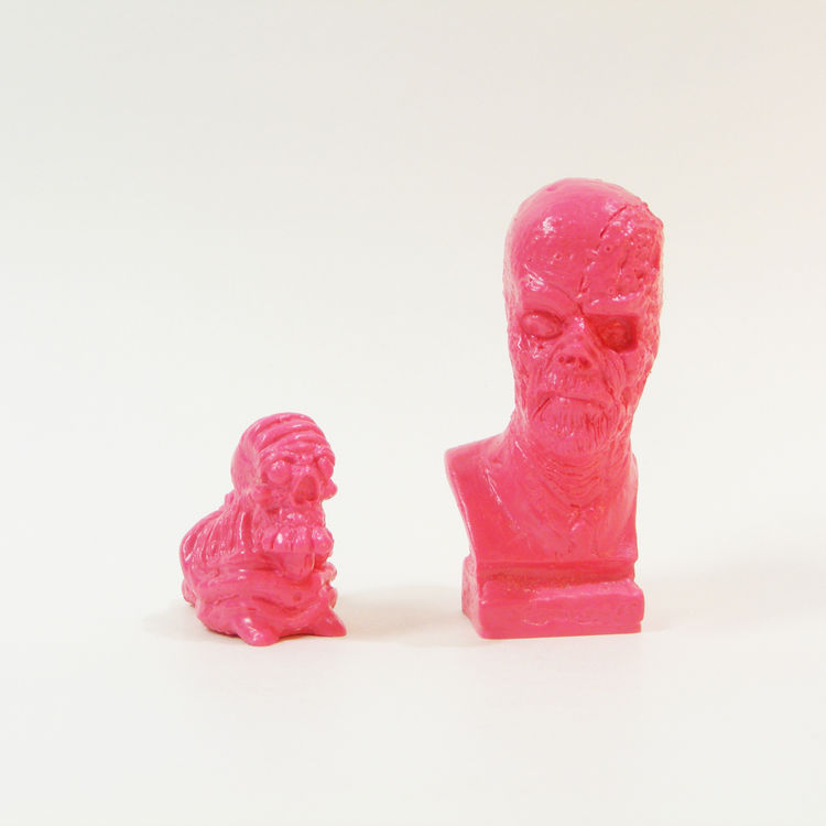Galaxy Frankenstein Mini Bust (2 inch) with Micro Skelechub Worshipper - Pink by We Become Monsters (Chris Moore)