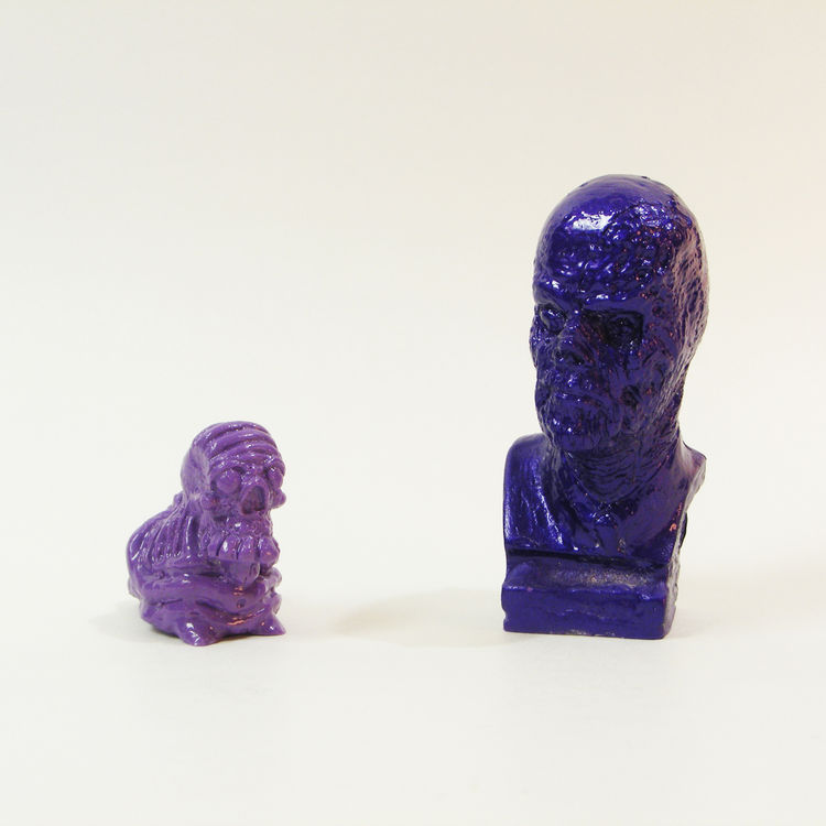 Galaxy Frankenstein Mini Bust (2 inch) with Micro Skelechub Worshipper - Purple by We Become Monsters (Chris Moore)