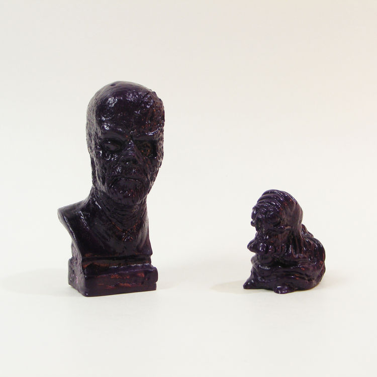 Galaxy Frankenstein Mini Bust (2 inch) with Micro Skelechub Worshipper - Black by We Become Monsters (Chris Moore)
