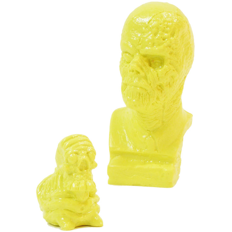 Galaxy Frankenstein Mini Bust (2 inch) with Micro Skelechub Worshipper - Custard by We Become Monsters (Chris Moore)
