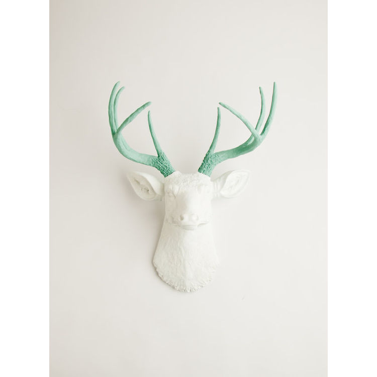 The Isabella - White W/ Seafoam Green by White Faux Taxidermy