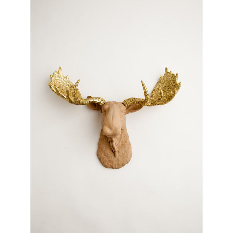 The Oscar - Tan w/ Gold Glitter by White Faux Taxidermy