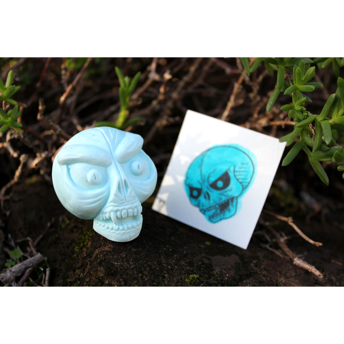 Skull Tattoos - Scary Skull - Blue